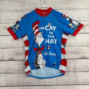 Retro PDX The Cat in the Hat Dr. Seuss Cycling Jersey Adult Large Blue Red